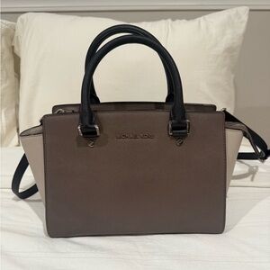 Michael Kors Color Block Medium Selma Satchel Bag